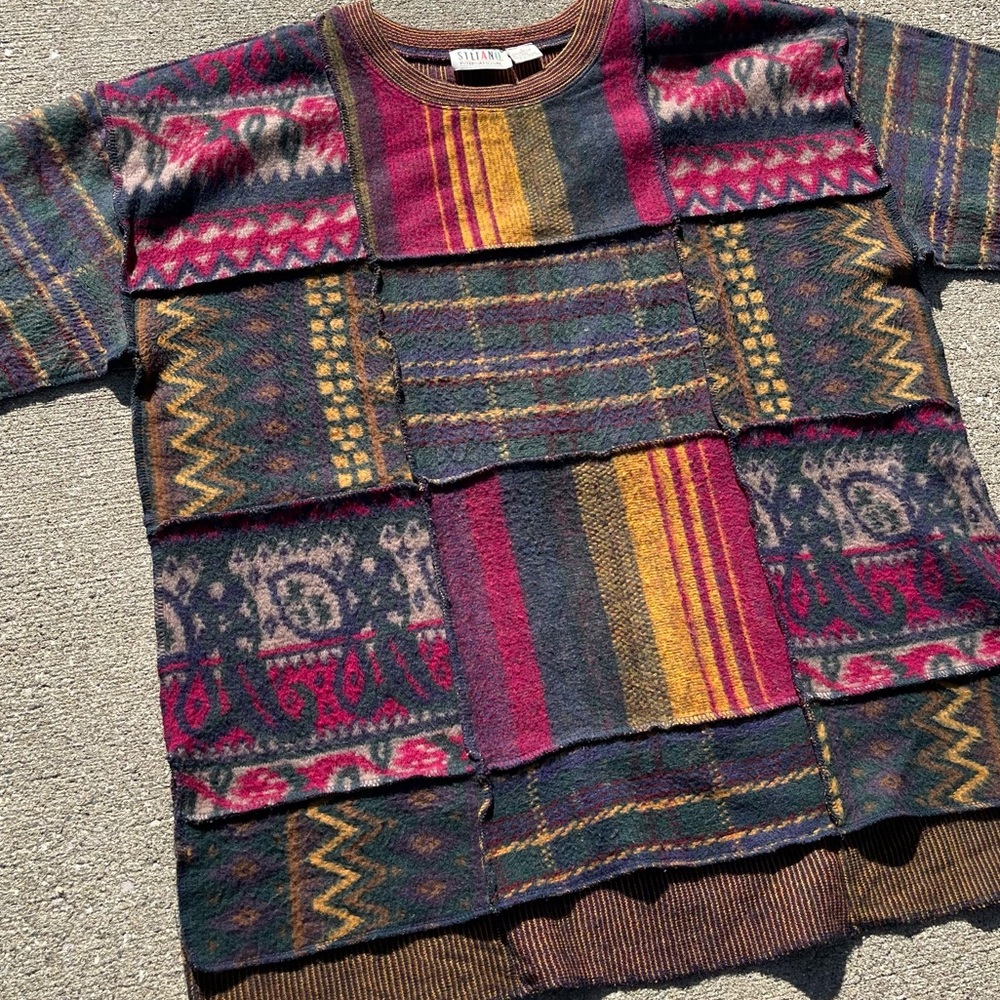 Vintage Patchwork Sweater Stefani International M… - image 3